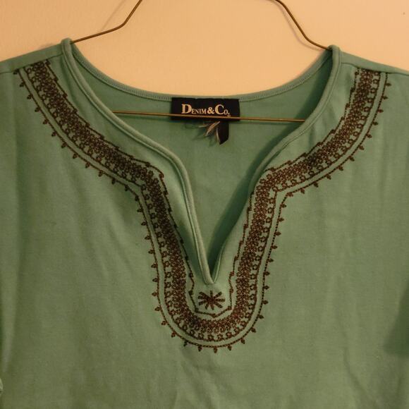 Denim & Co Green Top size XL - Picture 3 of 4